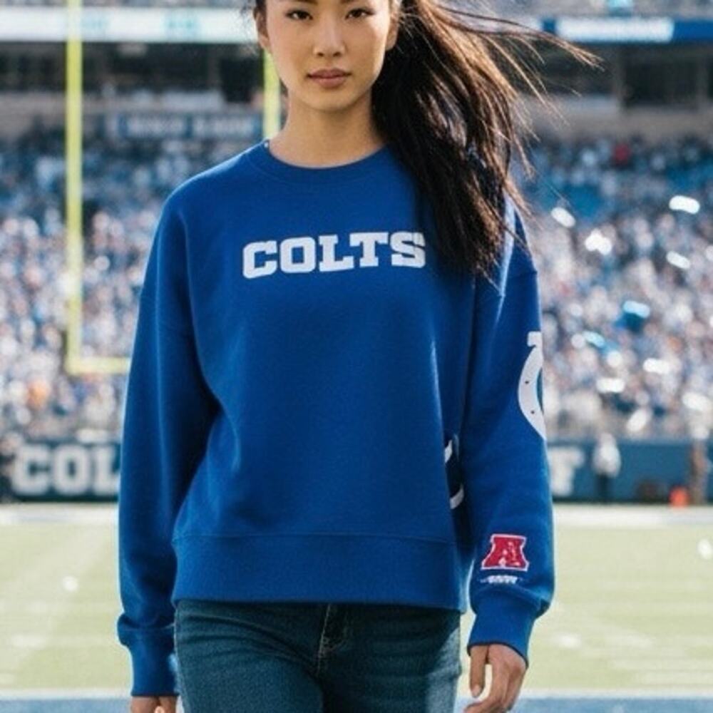 Indianapolis Colts Wingspan crewneck sweatshirt by Pro Standard women’s med NWT